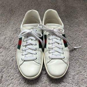 Gucci Ace Leather Low-Top Men Sneakers (Gucci size 7 UK = 8 US)